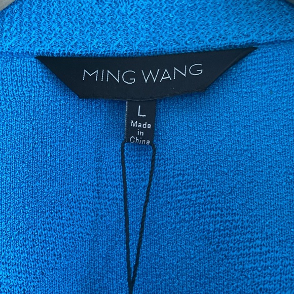 Ming Wang NWT‎ Women’s Blue Hook Eye Jacket Blazer Size L - Picture 4 of 10